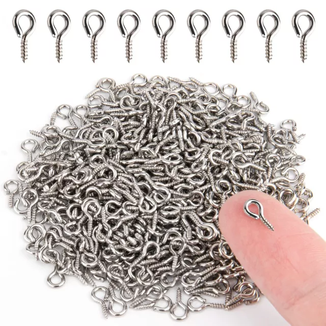 500 Pcs Small Metal Screw Eye Pins Hooks for DIY Jewelry Charm Bead Arts Crafts