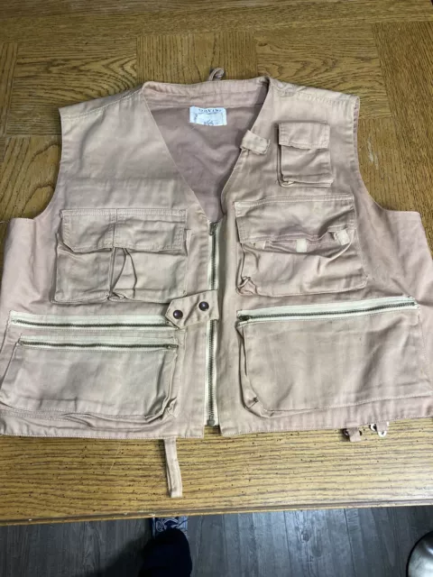 VINTAGE ORVIS FISHING Tackle Fly Vest Tan Men's Large Made In USA $29.95 -  PicClick