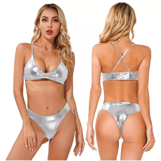 Damen Dessous Micro Bikini Sets Dreipunkt-Unterwäsche Mini BH Tops