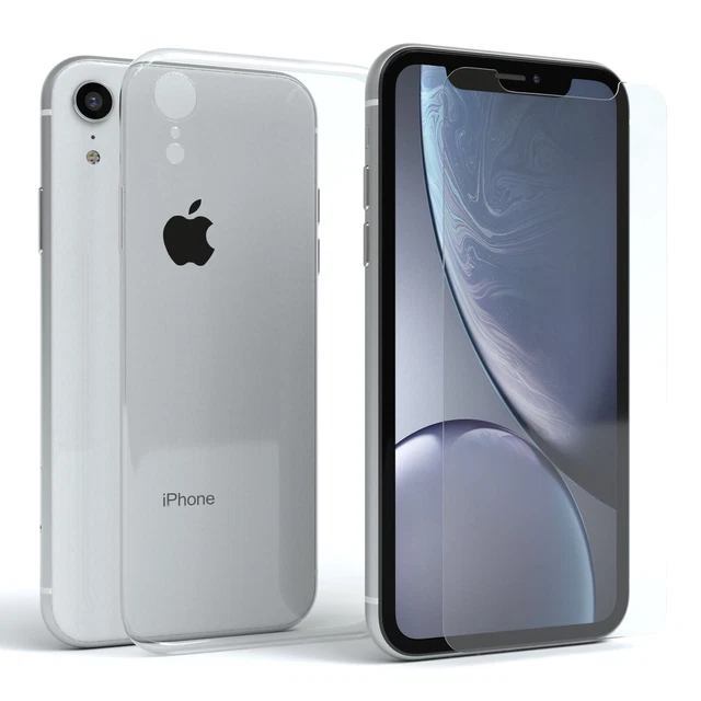 Set En Étui pour Téléphone Portable Protection Silicone Coque + Verre de 9H Film