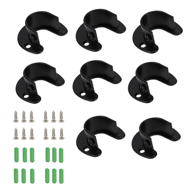 8 pz supporto per barra doccia supporto per bastone tenda nero