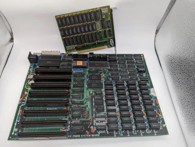 IBM 5160 Motherboard 8088 256KB System Board Intel CPU w/ ISA Card for 640k