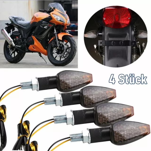 4 x LED Miniblinker Motorrad Blinker Wizzard vorn hinten 2 Paar 12V Roller Licht