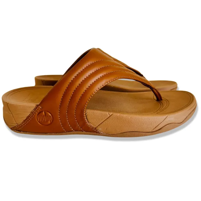 Womens FITFLOP Brown Walkstar Leather Thong Sandals Flip Flop  Platform Sole / 9
