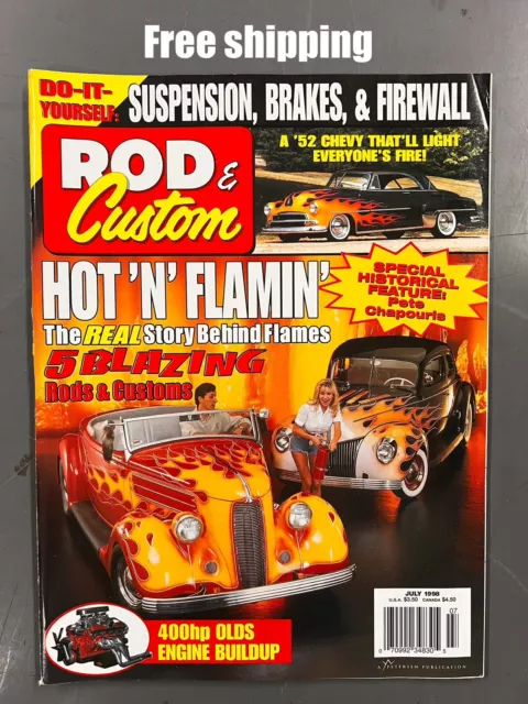 Rod & Custom Magazine July 1998 Vintage Classic Custom Street Hot Car Flame Job