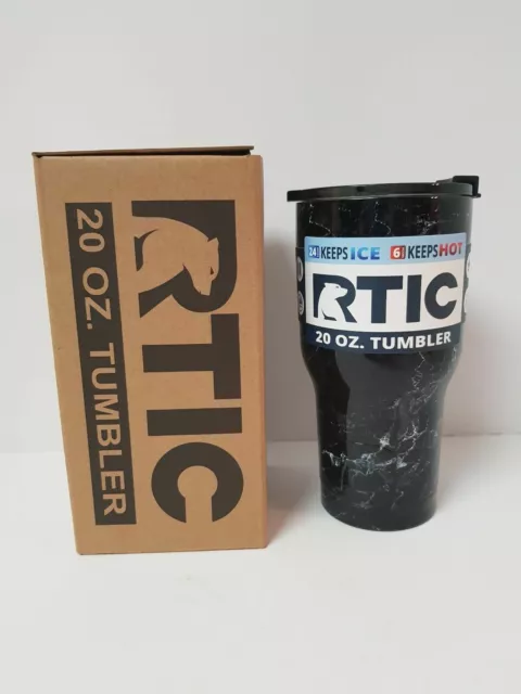 RTIC 20 oz Tumbler Hot Cold Double Wall Vacuum Insulated 20oz Storm Cloud