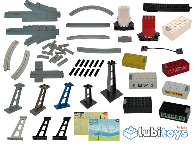 LEGO® RAILROAD MONORAIL Train Rails Track Pillar Engine 6990 6991 6399 ...