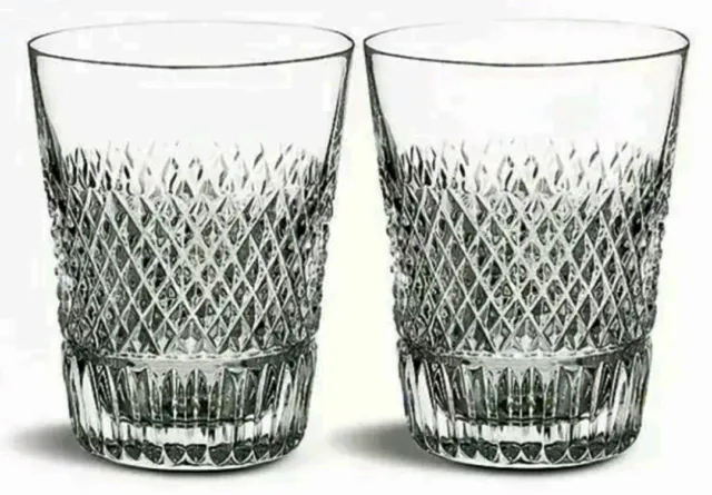 NIB Exquisite WATERFORD Crystal DIAMOND SHOT Glasses SET of 4 NEW  FREE SHIPPING