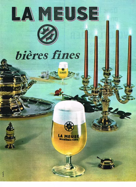 PUBLICITE ADVERTISING 054  1961  LA MEUSE   bières fines