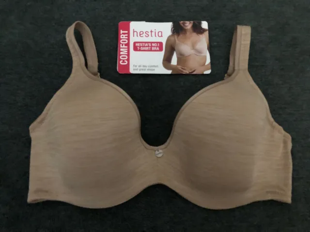 HESTIA: SIZE: 12 D. All Day Comfort NUDE Underwire No: 1, T-Shirt  Supportive Bra $29.95 - PicClick AU