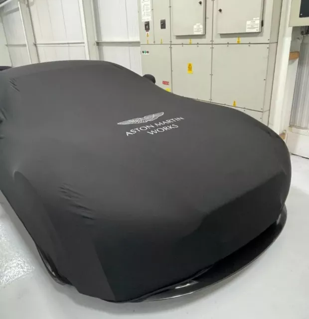 Aston Martin Works Soft Stretch Car Cover in Black with Silver Wings Logo