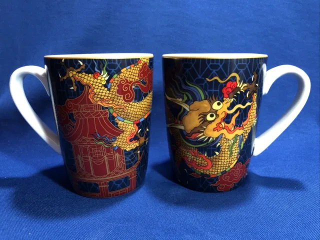 2 Williams Sonoma Lunar New Year Chinese Dragon Mugs ~ Brand New!