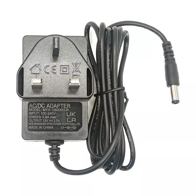 For Pure DAB Radio Evoke-3 Power Supply Adapter Plug Mains 12V AC DC 2A UK