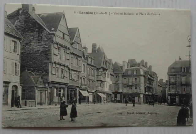 Lannion 22 CPA Vieilles Houses And Place of / The Center Good Condition Animated