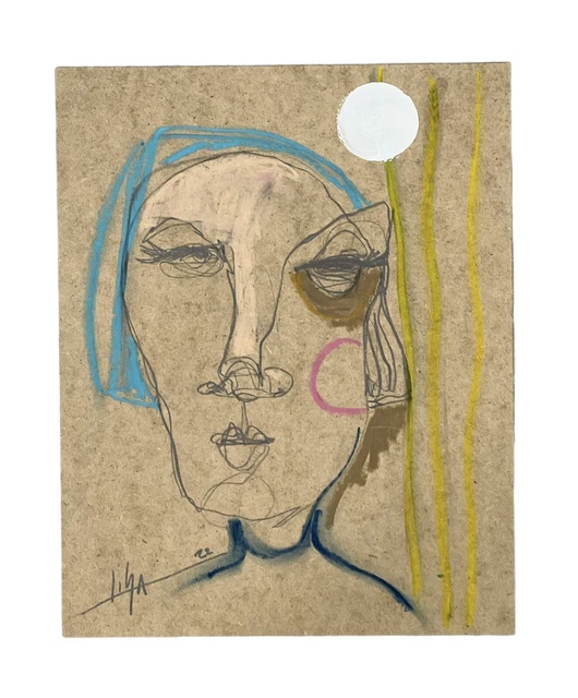 PAINTING ACRYLIC/GRAPHITE/OIL PASTEL ON FIBERBOARD 8”x10” CUBAN ART by