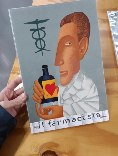 FRANCO FORTUNATO serigrafia + cornice farmacista quadro idea regalo grecoarte