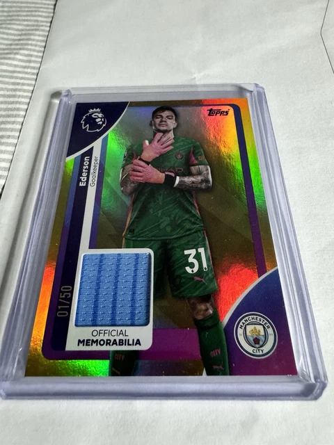 EDERSON MATCH WORN Relic Patch 1/50 Topps 2026 Manchester City £18.56 ...