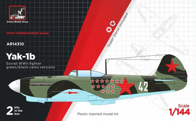 ARMORY AR14310 1/144 Yakovlev Yak-1b early (green-black camo), Plastic Model Kit
