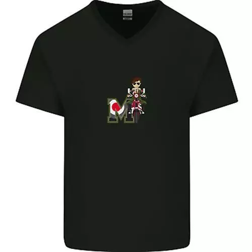 Mod Scooter Symbole Logo Moto Britannique Hommes Col V Coton T-Shirt