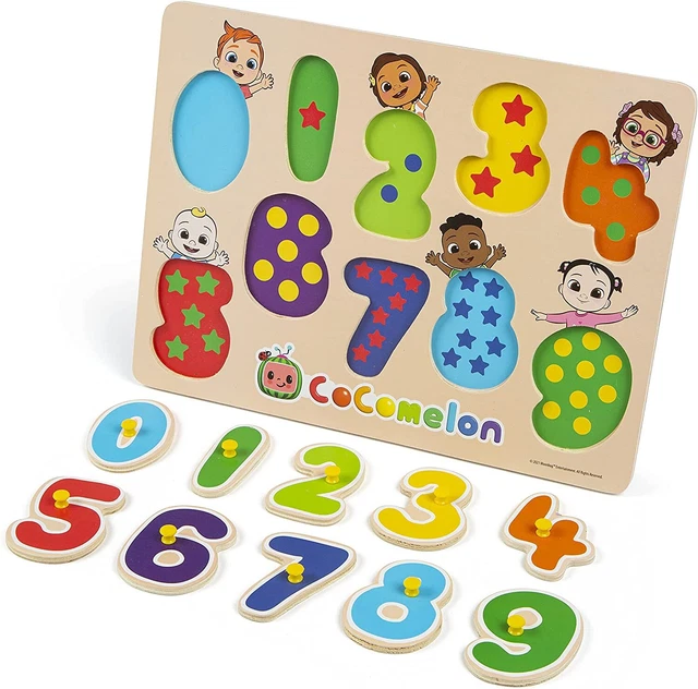 WOODEN LEARNING Toy Puzzle Clock Number Peg Board Toddler Pre