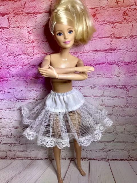 Fashion Doll White Petticoat.  Suit Barbie Or Similar.  Made In Qld.