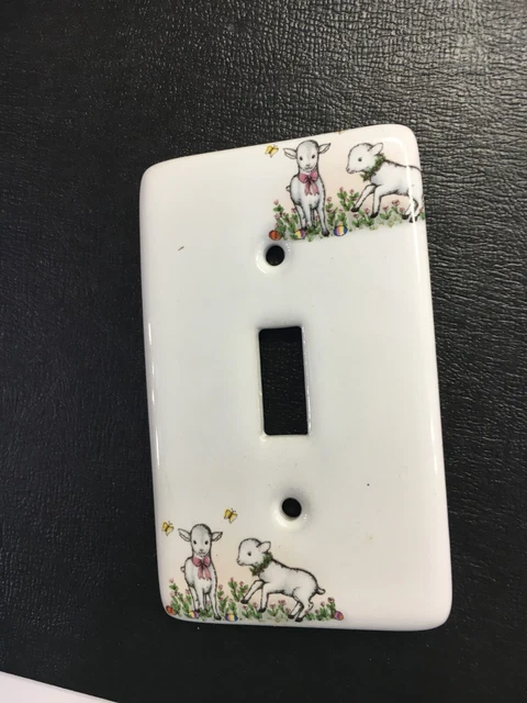 Vintage Little Lamb Child's Room Nursery Ceramic Light single Switch Plate Cover