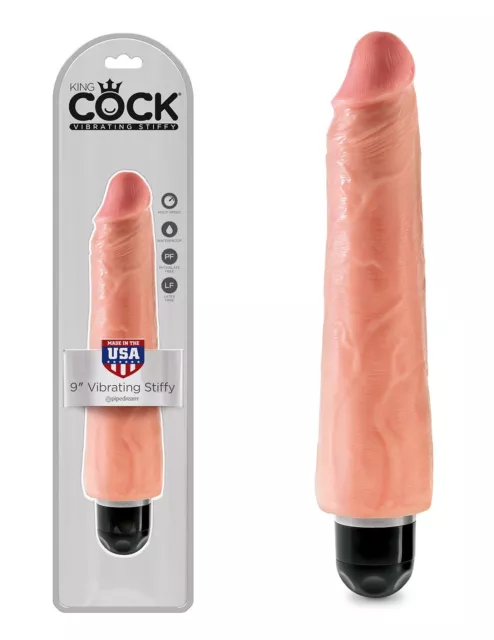 Vibratori realistico Vibrating Stiffy 9 Flesh King Cock Sexy Fallo Penis Dong