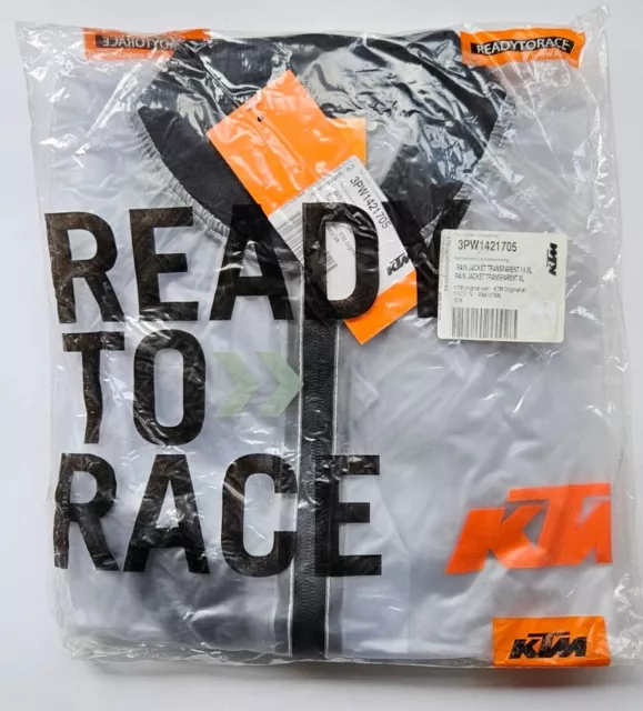 Brand New X-Large Adult Ktm Transparent Mud/Rain Motocross Jacket - 3Pw1421705