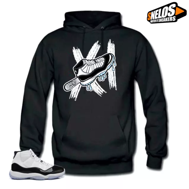 Hoodie to Match Jordan 11 Concord-ICE Black