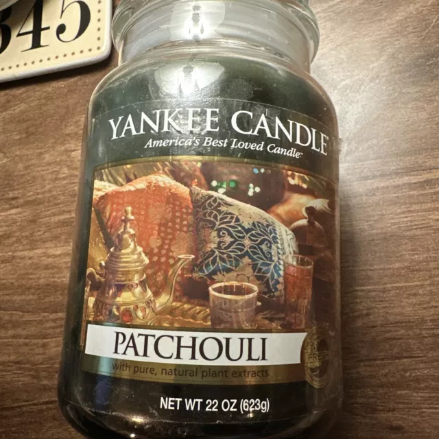 Yankee Candle Retired PATCHOULI Fresh ~Large 22 oz. ~ WHITE LABEL~ RARE ~  NEW