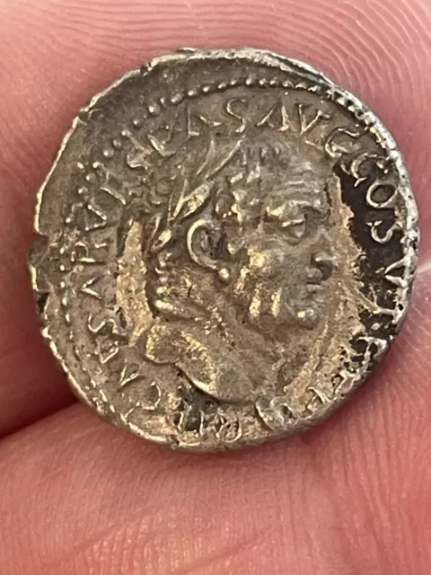 Ancient Roman Silver Denarius Coin Of Vespasian 77-78 Ad 16Mm 2.9Grams