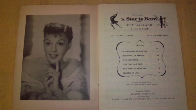 1954 &A STAR IS BORN" Vintage *SHEET MUSIC* Good Cond *JUDY GARLAND