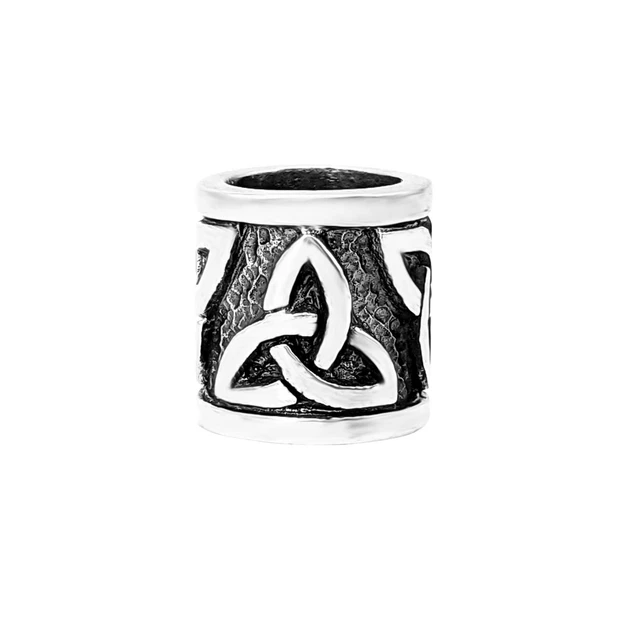 81stgeneration .925 Argent Sterling Triquetra Dreadlock Cheveux Perle Tube