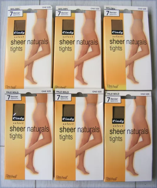 Bundle/Job lot 6 Pairs 7 Denier Ultrasheer Tights/Pantyhose in Natural Colours