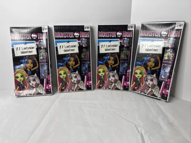 Monster High Valentines Day Cards  New Factory Sealed 4 Boxes 108 Cards