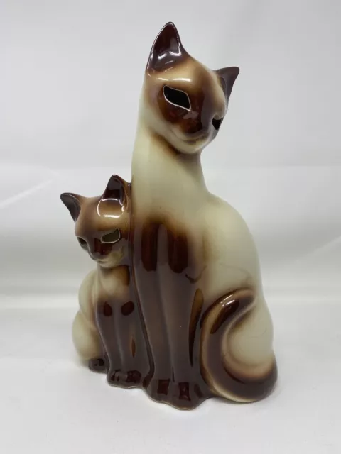 Mid Century Modern 1950’s Retro Ceramic Kron Siamese Cats TV Lamp, Unwired