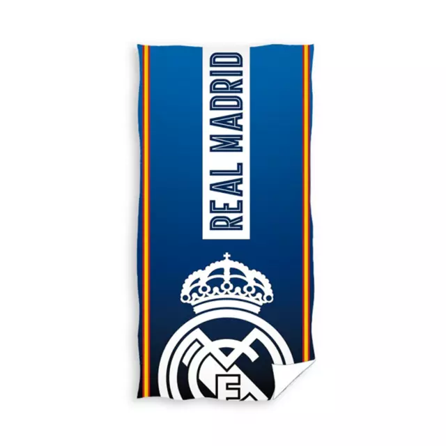 Real Madrid Towel Stripe 100% Cotton Football Beach Bath Pool 70cm x 140cm