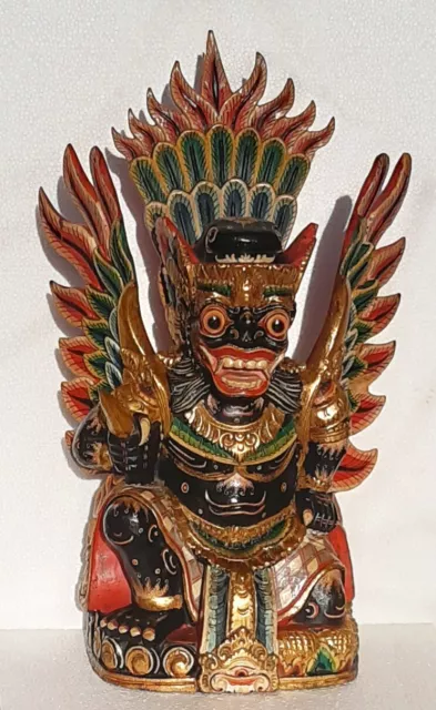 Scultura Statua Legno Leone Singha Balinese
