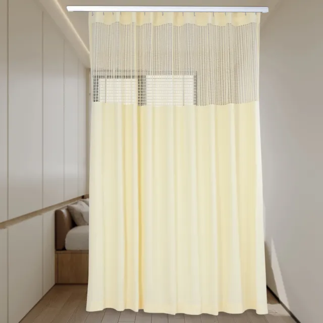 Room Divider Curtain for Clinic Privacy Cubicle Curtain with Mesh Top 15ft x8ft