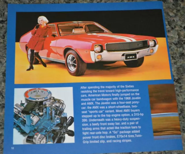 ★★1968 Amc Amx Picture Feature Print Photo 70 390 Engine★★4