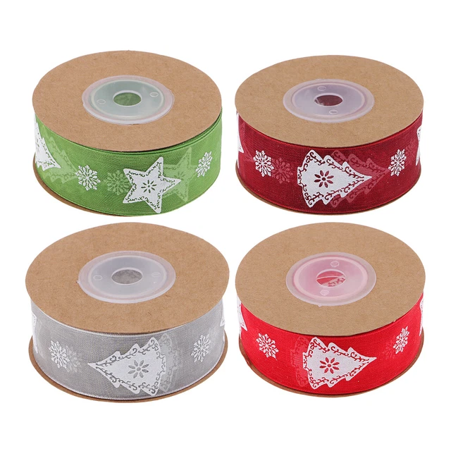 1 Zoll Schleife Satinkante durchsichtig Weihnachtsdekoration Bandrolle 10m
