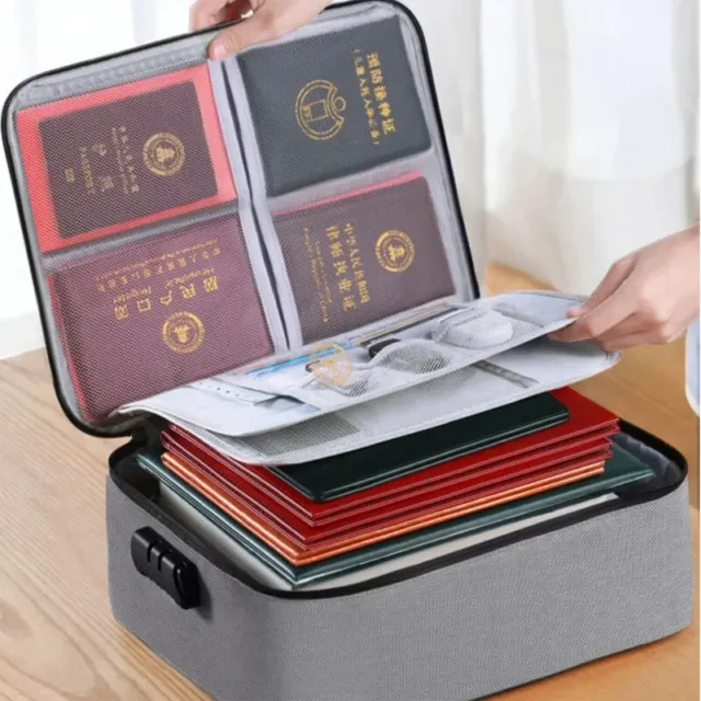 Multi-Layer Large Capacity Document Storage Bag for Office & Home- Password Lock