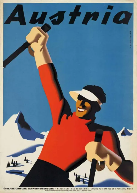 VINTAGE AUSTRIA SKIING TRAVEL POSTER PICTURE PRINT Size A5 to A0 *NEW**
