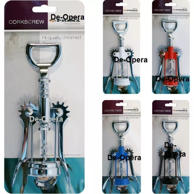 Chrome Winged Corkscrew & Wine Bottle Opener Waiters New