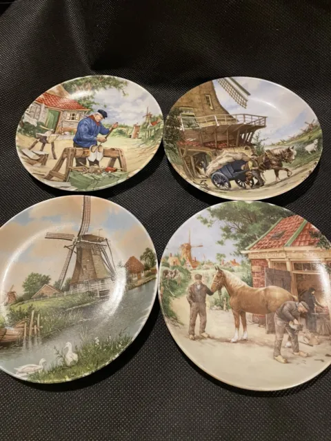 4 Hand Decorated Schwab’s Plates 5 Inch