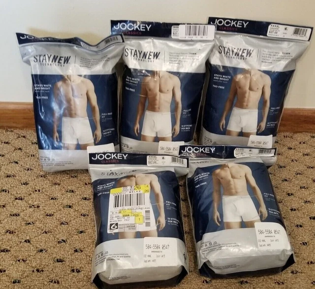 10 NIP Men's Jockey 4 XL (52-54")  Briefs, White, Full Rise, Underwear, Tag Free