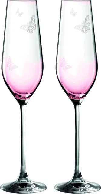 Royal Albert Miranda Kerr Flute Pair, 230 ml Capacity, Glassware  Pink