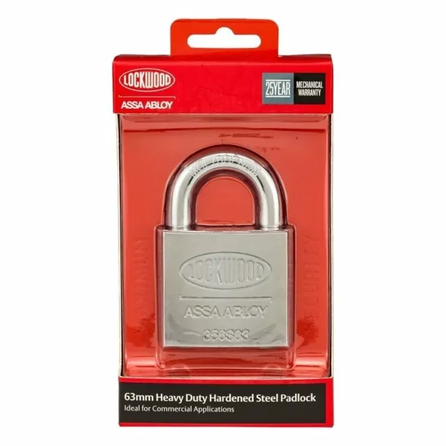 Lockwood 63mm Heavy Duty Hardened Steel Padlock - 356S63/525/NDP