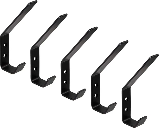 Gedotec Gancho de Abrigo perchero Acero Inox. Ganchos para Ropa 135 X 20MM Negro