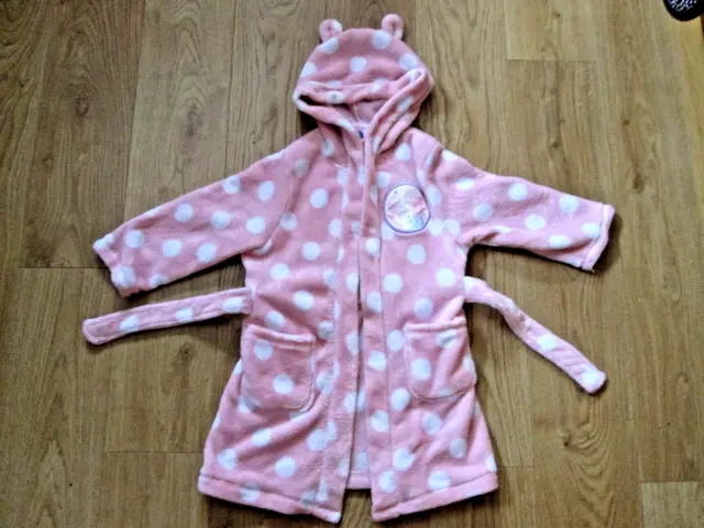 Girls Peppa Pig pink dressing gown 3/4 years